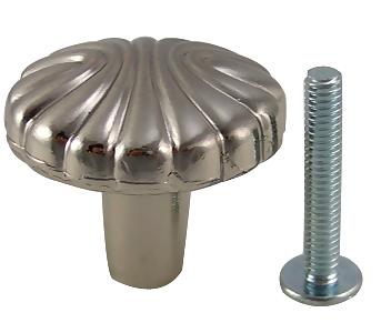 ##Antique Hardware## 1 1/4 Inch Satin Nickel Round Seashell Cabinet & Furniture Knob