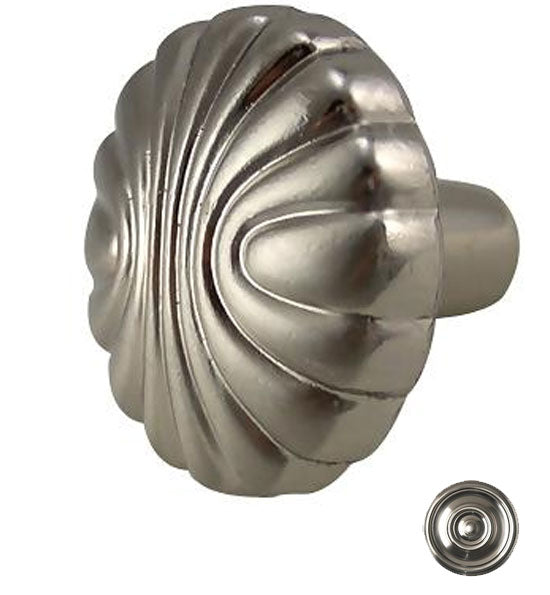 ##Antique Hardware## 1 1/4 Inch Satin Nickel Round Seashell Cabinet & Furniture Knob