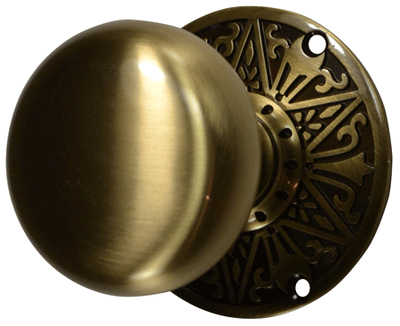 ##Antique Hardware## Lancaster Door Set With Round Brass Knob (Several Finishes Available)