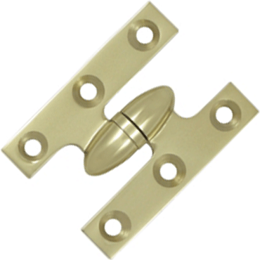 2 Inch x 1 1/2 Inch Solid Brass Olive Knuckle Hinge