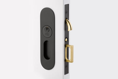 Emtek Narrow Oval Brass Mortise Pocket Door (Several Finishes Available)