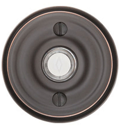 2 3/4 Inch Solid Brass Doorbell Button with Regular Rosette