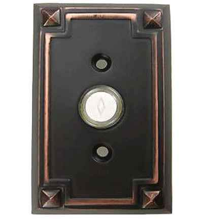 Emtek 2451 Doorbell Button With Arts & Craft Rosette
