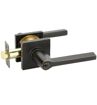 Solid Brass Helios Key In Door Lever with Square Rosette