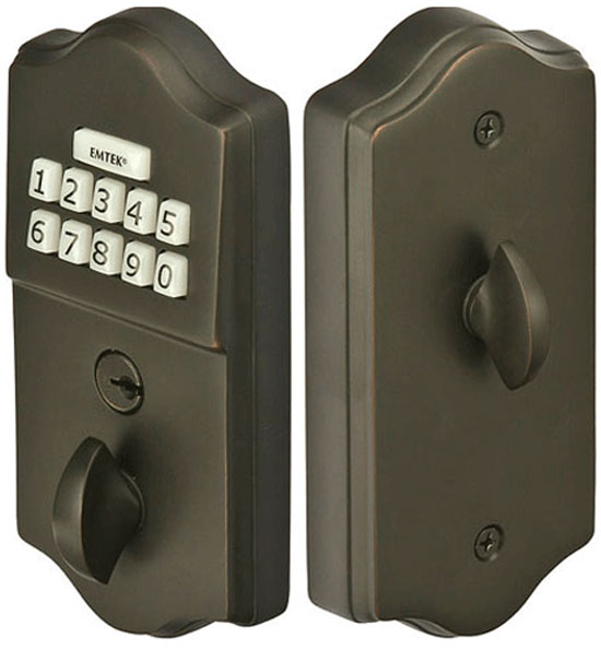 Emtek Single Cylinder Solid Brass Electronic Deadbolt