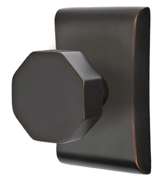 Emtek Solid Brass Octagon Door Knob Set With Neos Rosette