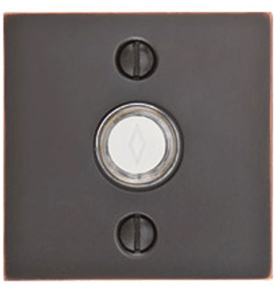 Emtek 2459 Brass Doorbell with Square Rosette