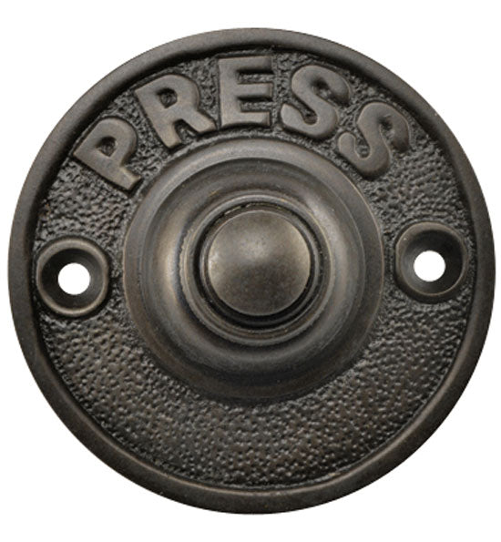 Round Press Chrome Doorbell Antique Style Push Button Restoration Hardware