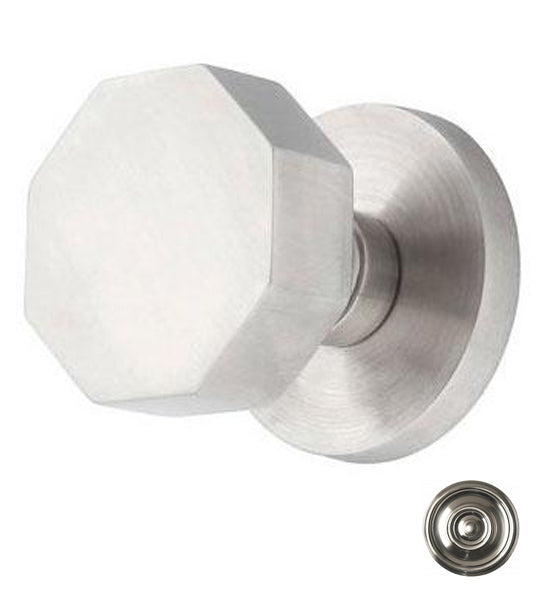Cast Stainless Steel Octagon Door Knob with Round Plate