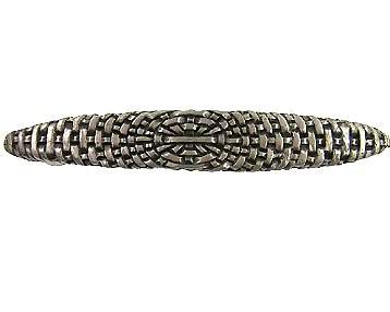 5 1/4 Inch (3 3/4 Inch c-c) Solid Pewter Antique Style Braided Basket Weave Pull