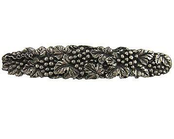 5 1/4 Inch (3 3/4 Inch c-c) Solid Pewter Antique Grapes And Vines Pull