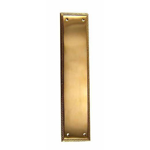 ##Antique Hardware## 11 1/2 Inch Georgian Roped Style Door Push Plate (Several Finishes Available)