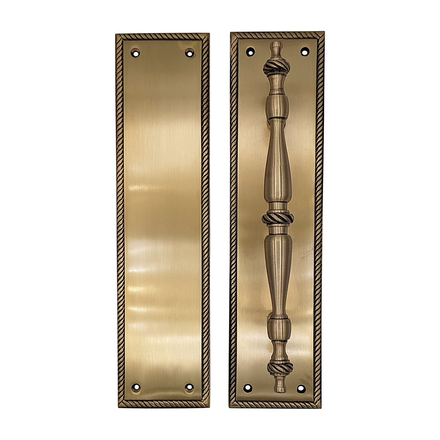 11 1/2 Inch Georgian Roped Style Door Pull and Push Plate (Several Finishes Available)