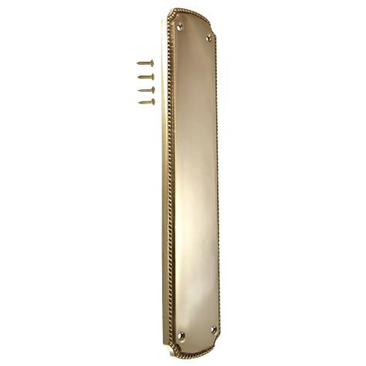 ##Antique Hardware## 11 1/2 Inch Solid Brass Beaded Push & Plate (Several Finishes Available)