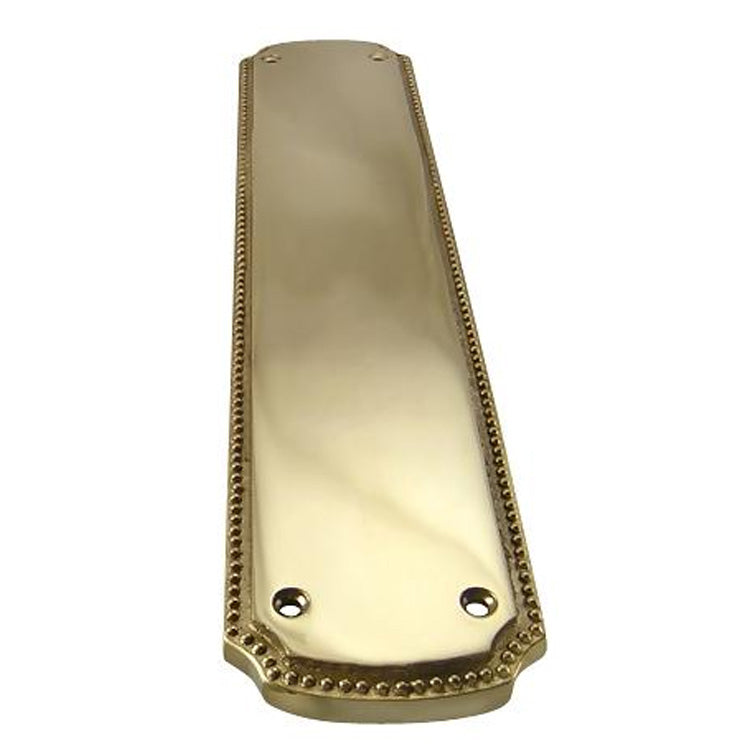 ##Antique Hardware## 11 1/2 Inch Solid Brass Beaded Push & Plate (Several Finishes Available)