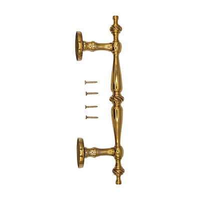 9 1/2 Inch Overall (6 Inch C-C) Solid Brass Georgian Style Handle (Several Finishes Available)