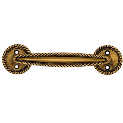 7 Inch Overall (5.00 c-c) Georgian Rope Style Solid Brass Pull (Several Finishes Available)