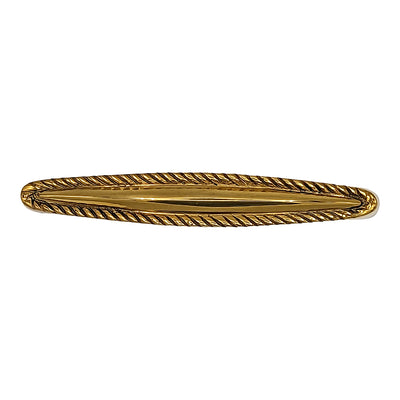 4 Inch Overall (3 3/4 Inch c-c) Solid Brass Georgian Roped Style Pull