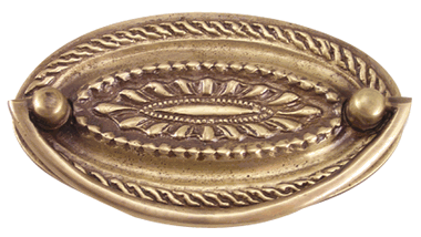 4 Inch Solid Brass Oval Drop Style Pull