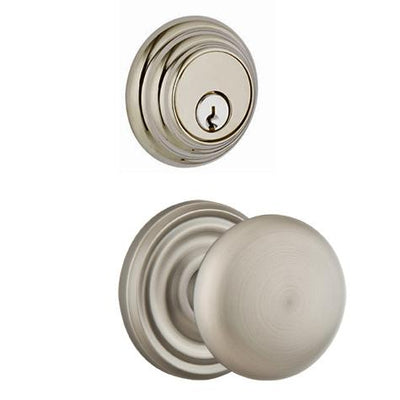 Emtek Regular Low Profile Entryway Set with Providence Round Brass Knob (Several Finishes Available)