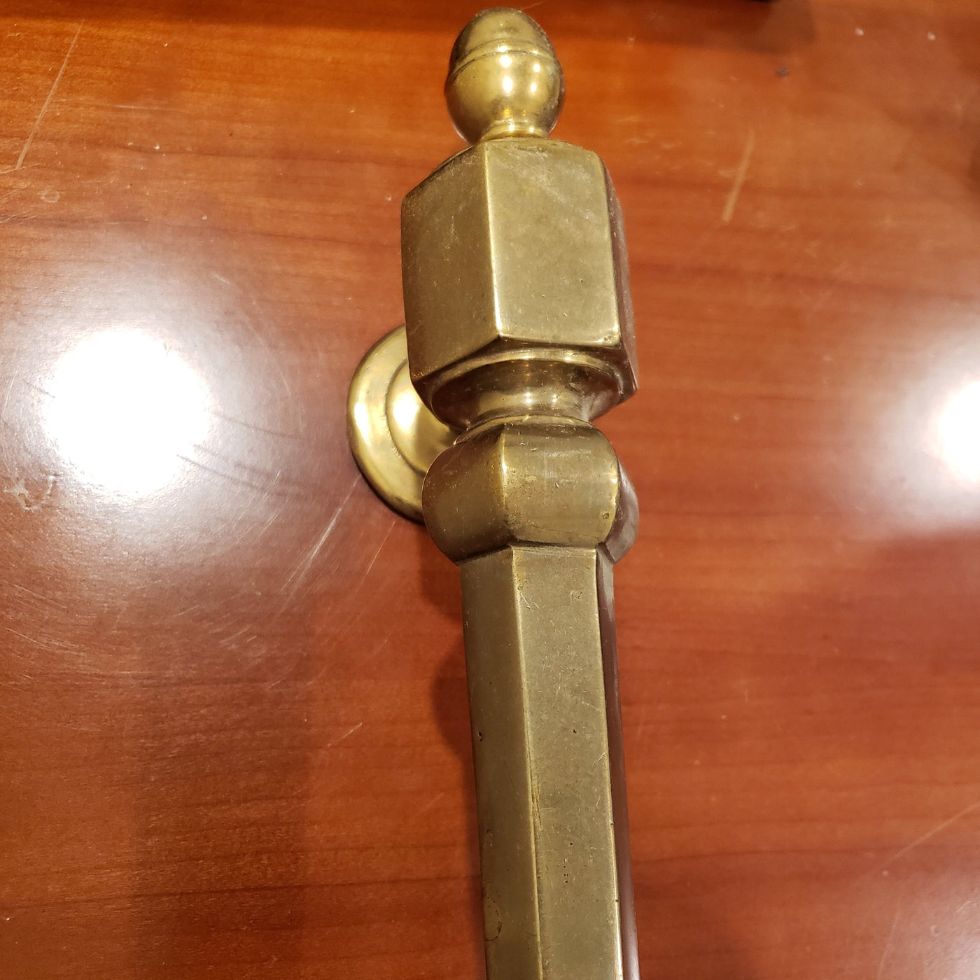 Large 18 Inch Antique Door Pull in Solid Brass
