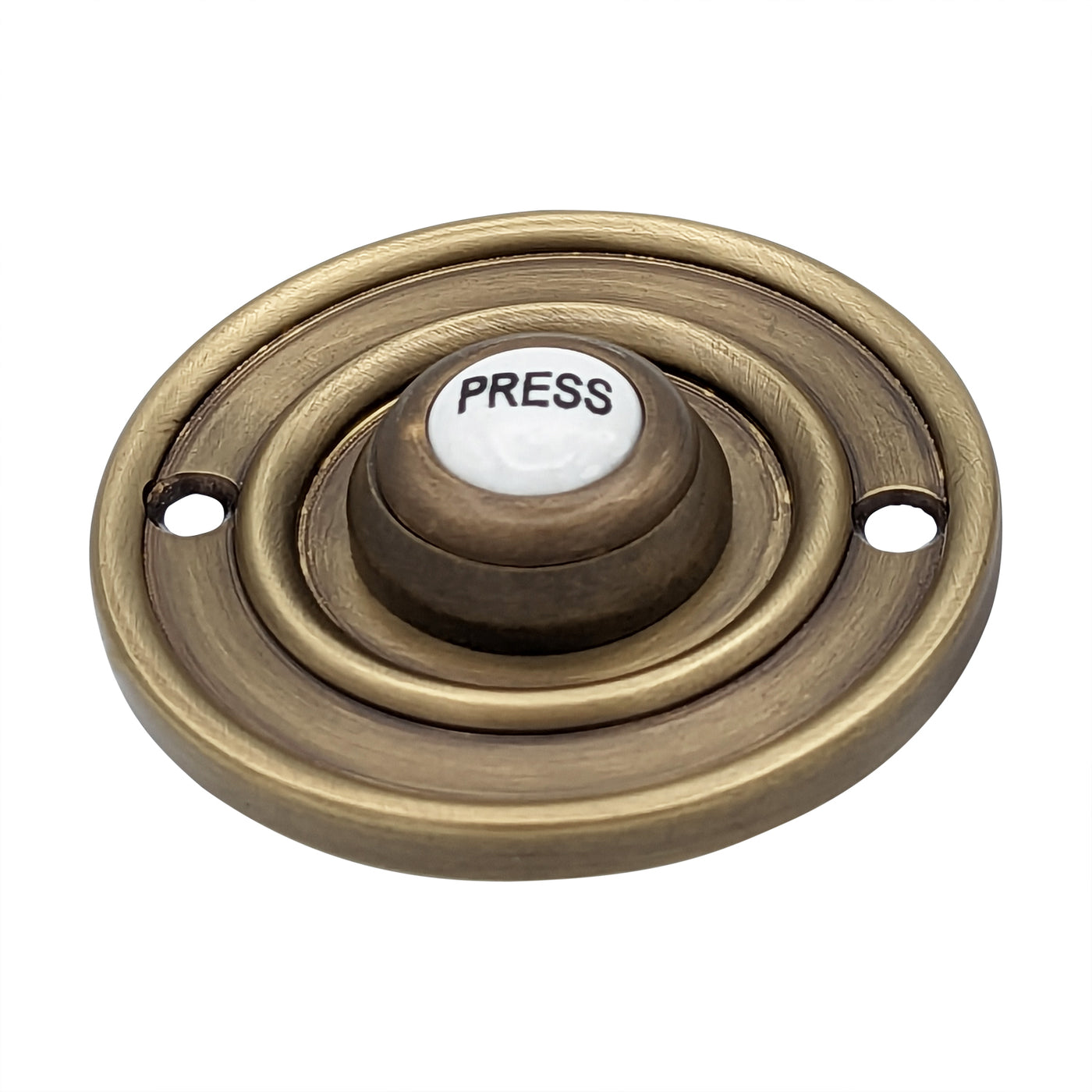 2 1/3 Inch Solid Brass Porcelain "Press" Doorbell Button (Several Finishes Available)
