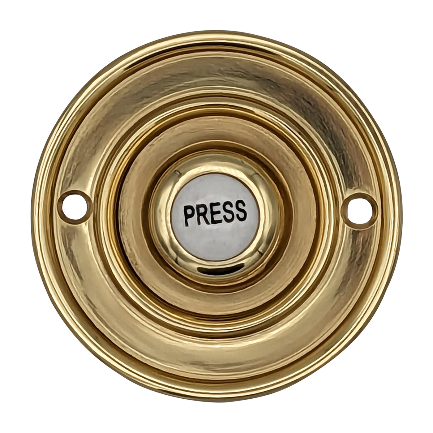 2 1/3 Inch Solid Brass Porcelain "Press" Doorbell Button (Several Finishes Available)