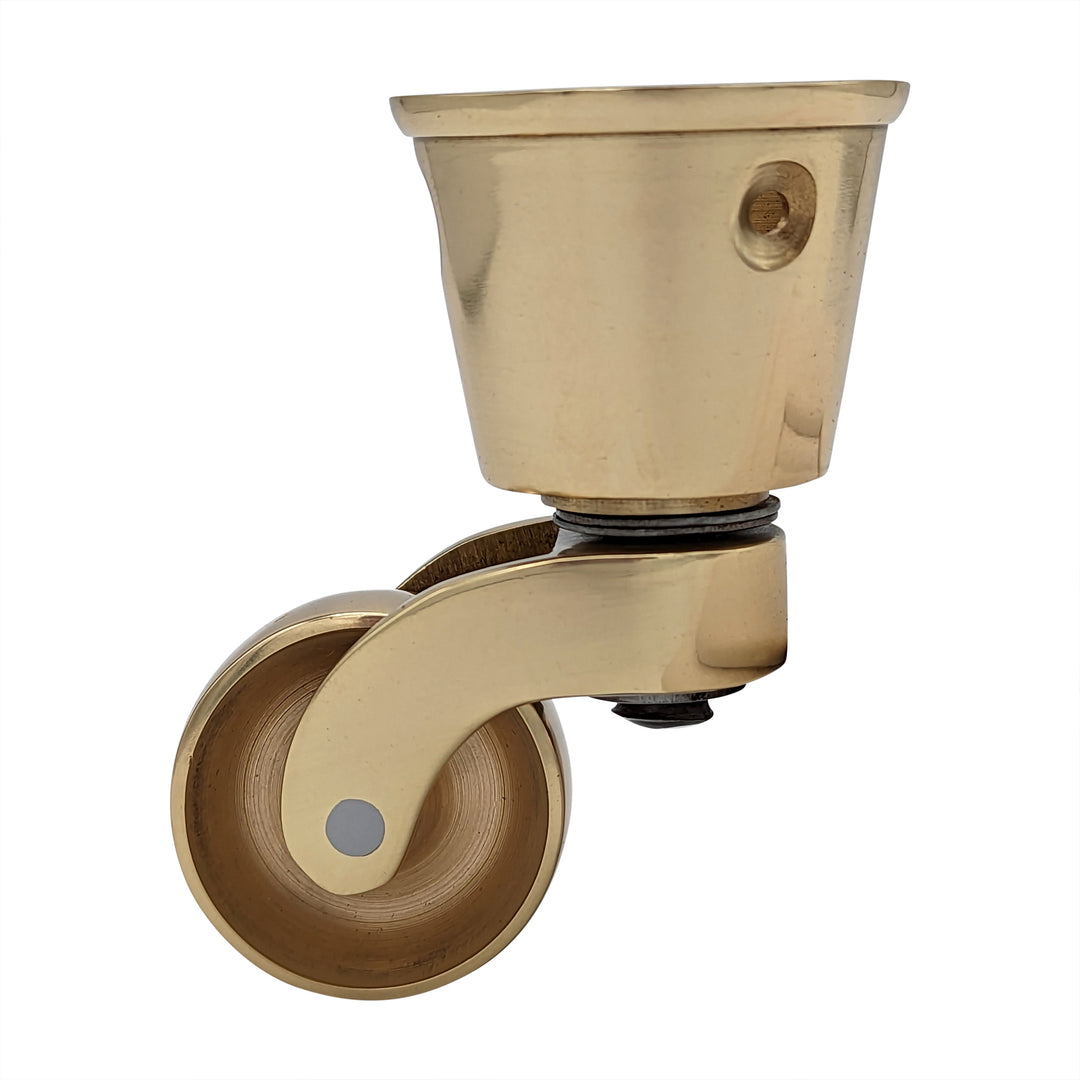 ##Antique Hardware## Pair of Solid Brass Round Cup Caster (Several Finishes Available)
