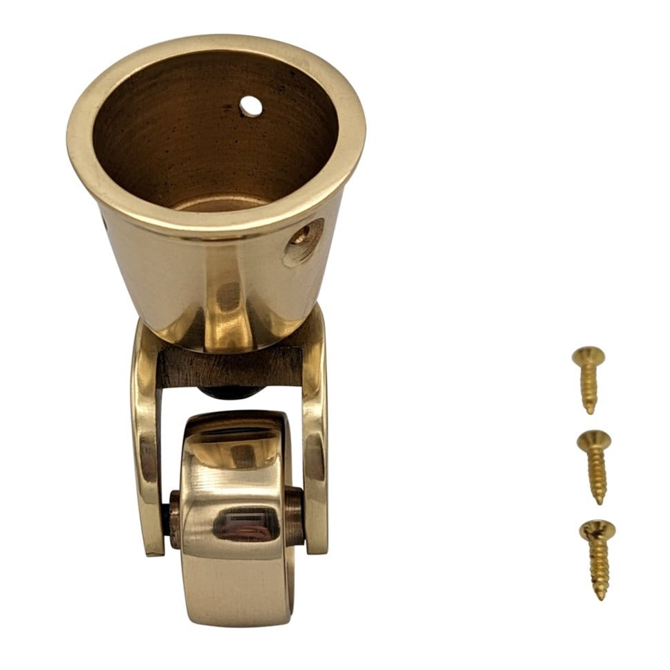 ##Antique Hardware## Pair of Solid Brass Round Cup Caster (Several Finishes Available)