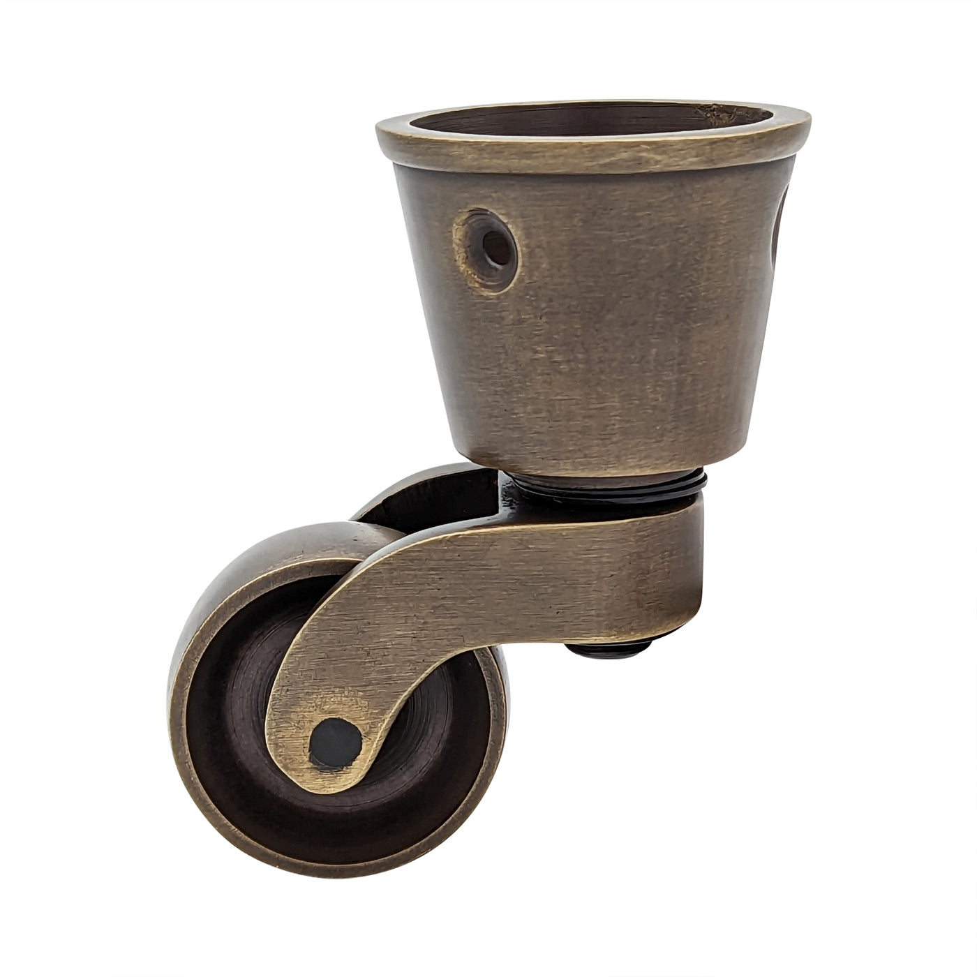 Pair of Solid Brass Round Cup Caster (Several Finishes Available)