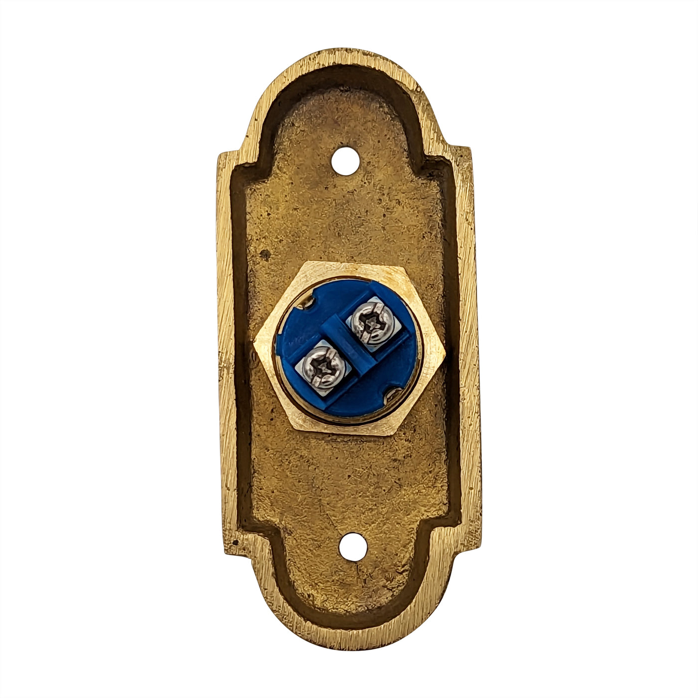 3 Inch Solid Brass Arched Porcelain "Press" Doorbell Button (Several Finishes Available)