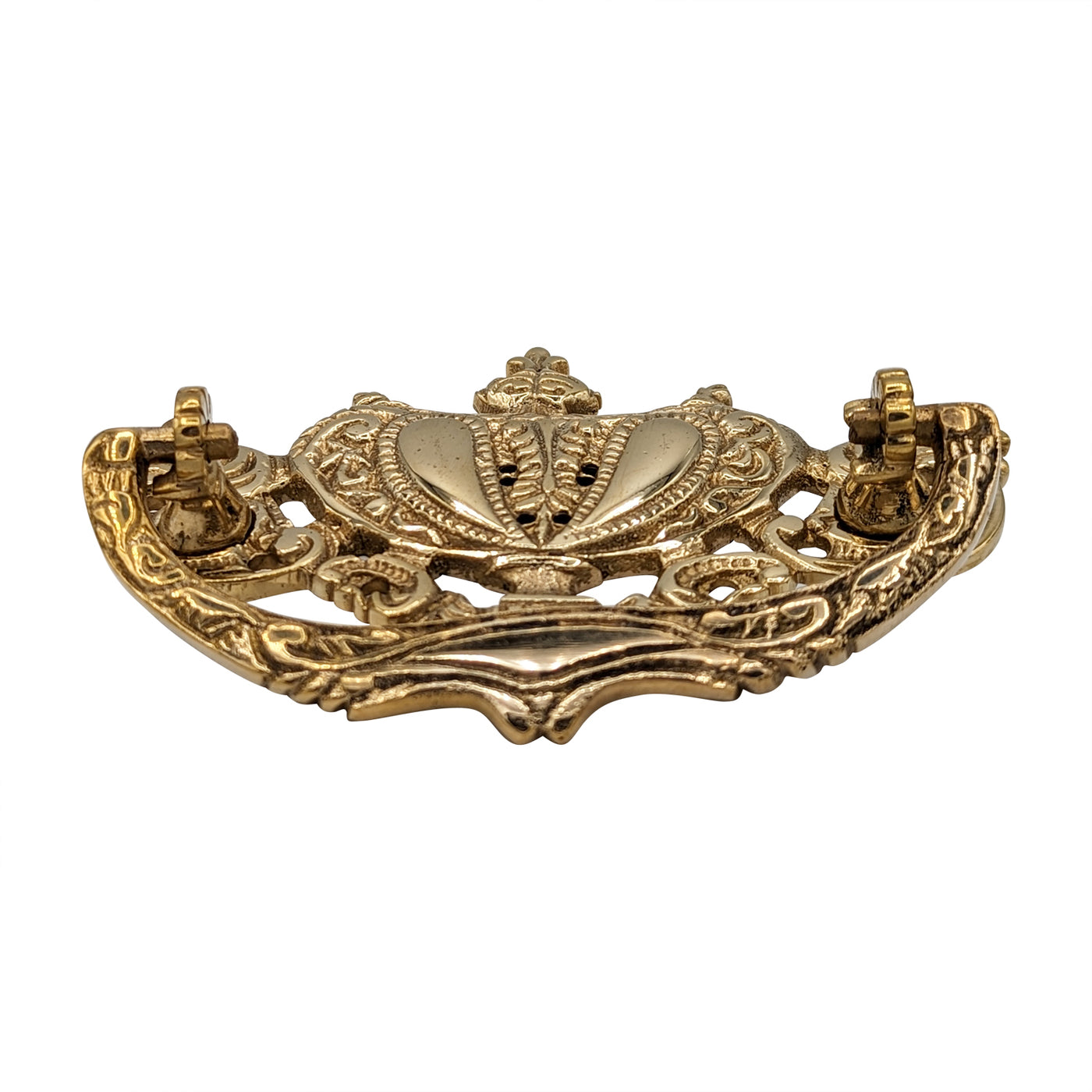 4 1/4 Inch ( 3 Inch C-C) Solid Brass Rococo Lamp Bail Pull