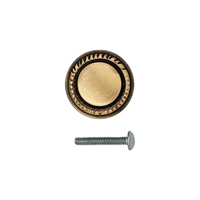 1 1/2 Solid Brass Beaded Round Cabinet & Furniture Knob