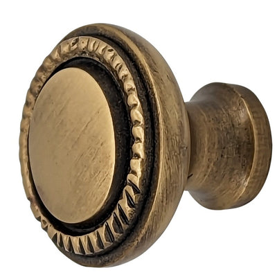 1 1/2 Solid Brass Beaded Round Cabinet & Furniture Knob