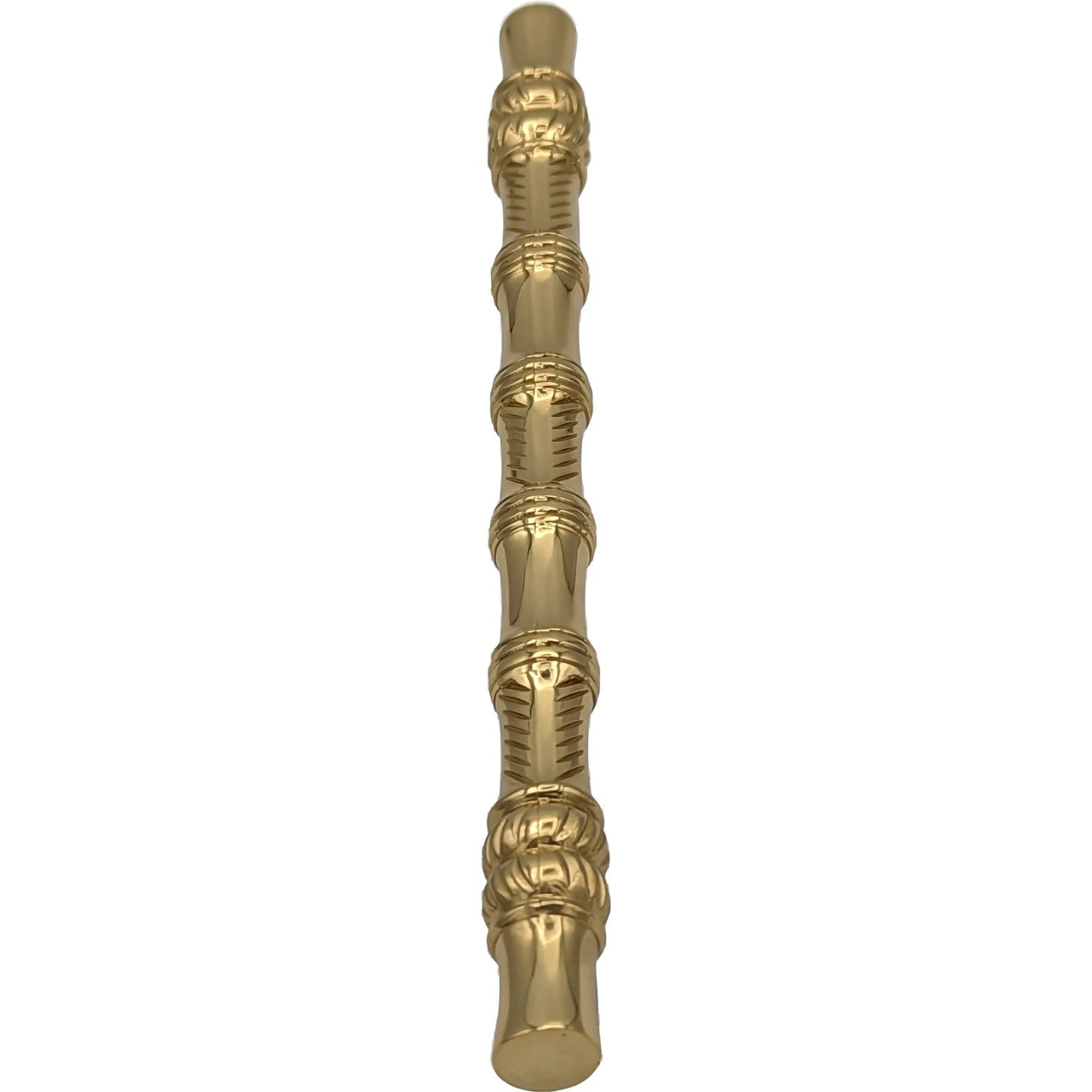 6 Inch Overall (4 1/2 Inch c-c) Japanese Bamboo Pull (Polished Brass Finish)