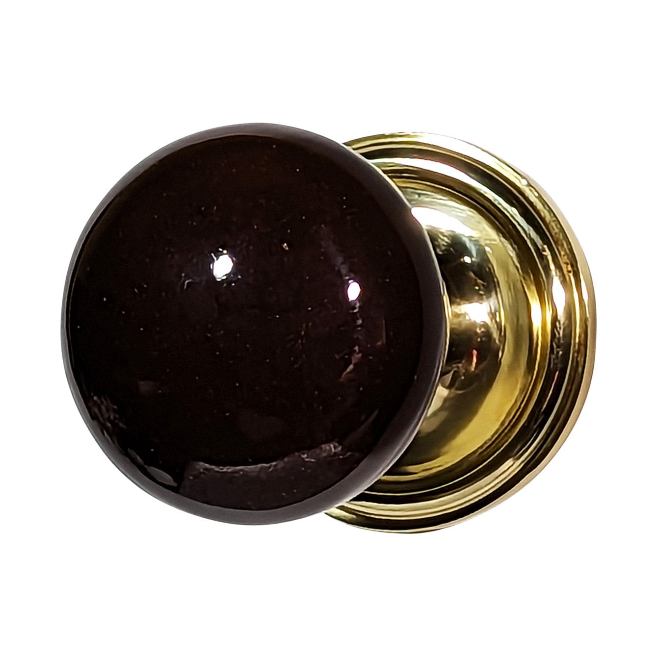 Traditional Rosette Door Set with Brown Porcelain Door Knobs (Several Finishes Available)