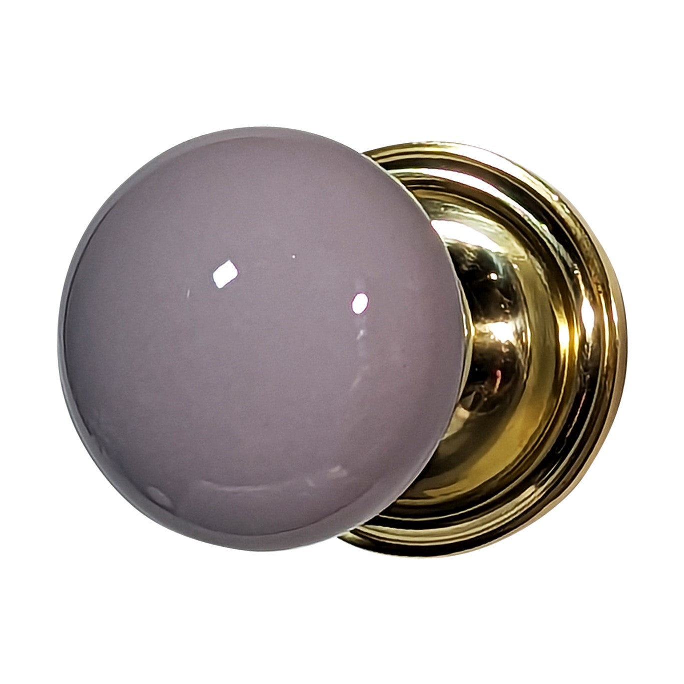 Grey Porcelain Door Knob with Traditional Rosette (Several Finishes Available)