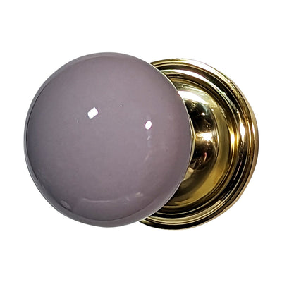Traditional Rosette Door Set with Gray Porcelain Door Knobs (Several Finishes Available)
