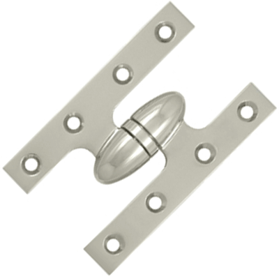 5 Inch x 3 1/4 Inch Solid Brass Olive Knuckle Hinge