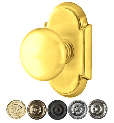 Solid Brass Providence Door Knob Set With # 8 Rosette