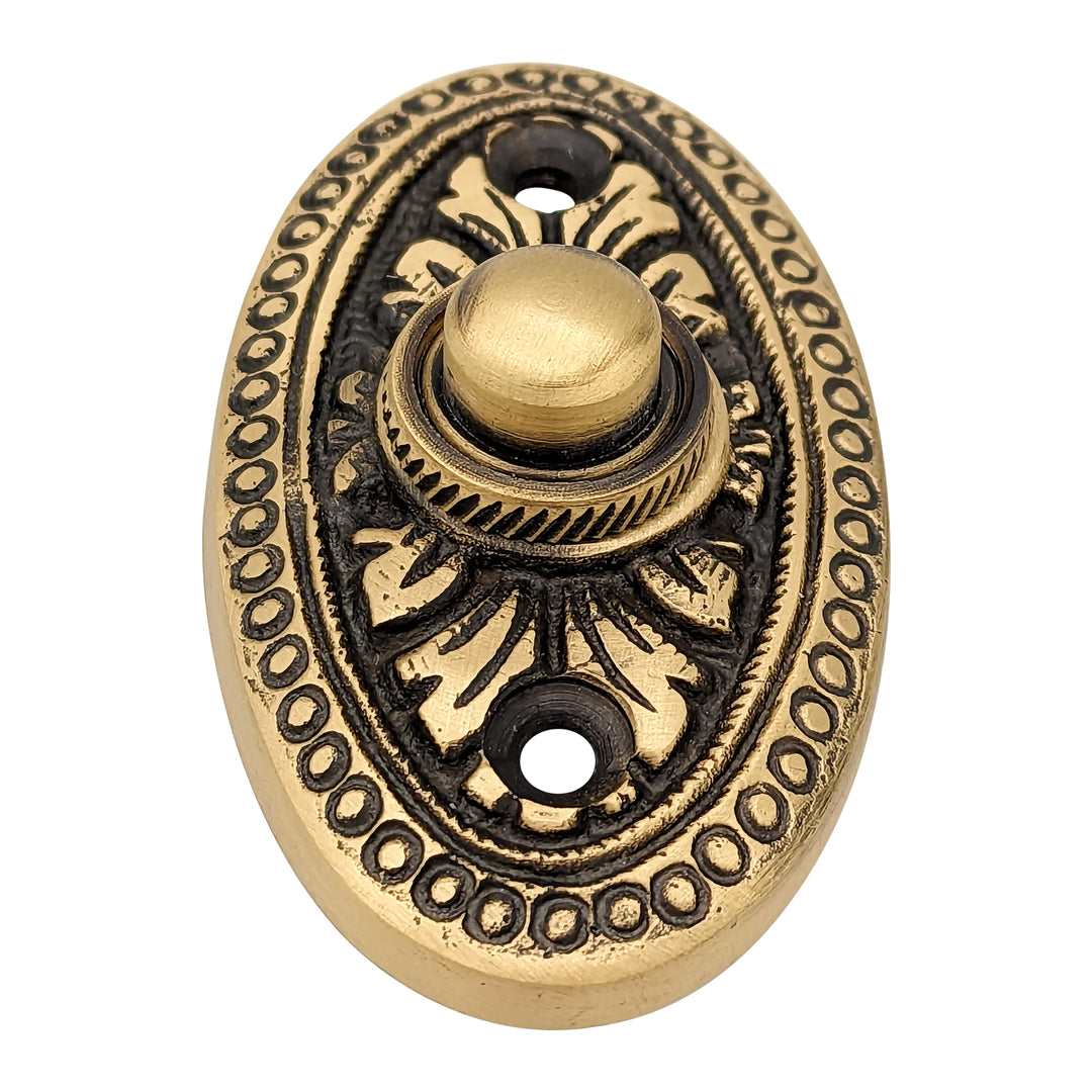 Antique Hardware Brass Doorbell Push Button Avalon Style Door Bells & Chimes