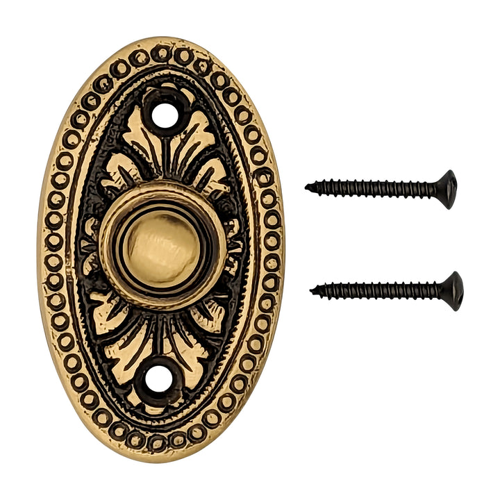 Antique Hardware Brass Doorbell Push Button Avalon Style Door Bells & Chimes