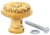 Round Brass Floral Cabinet & Furniture Knob