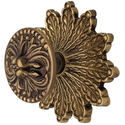 3 3/8 Inch Rococo Cabinet & Furniture Knob with Backplate (Several Finishes Available)