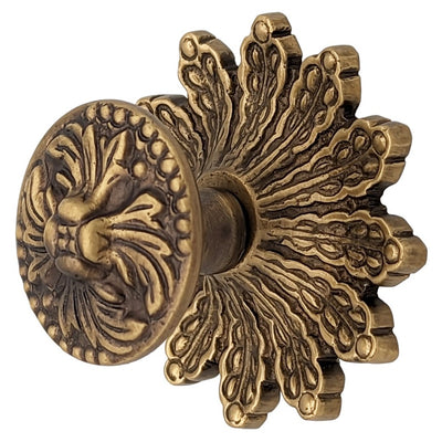 2 5/8 Inch Rococo Cabinet & Furniture Knob with Backplate (Several Finishes Available)