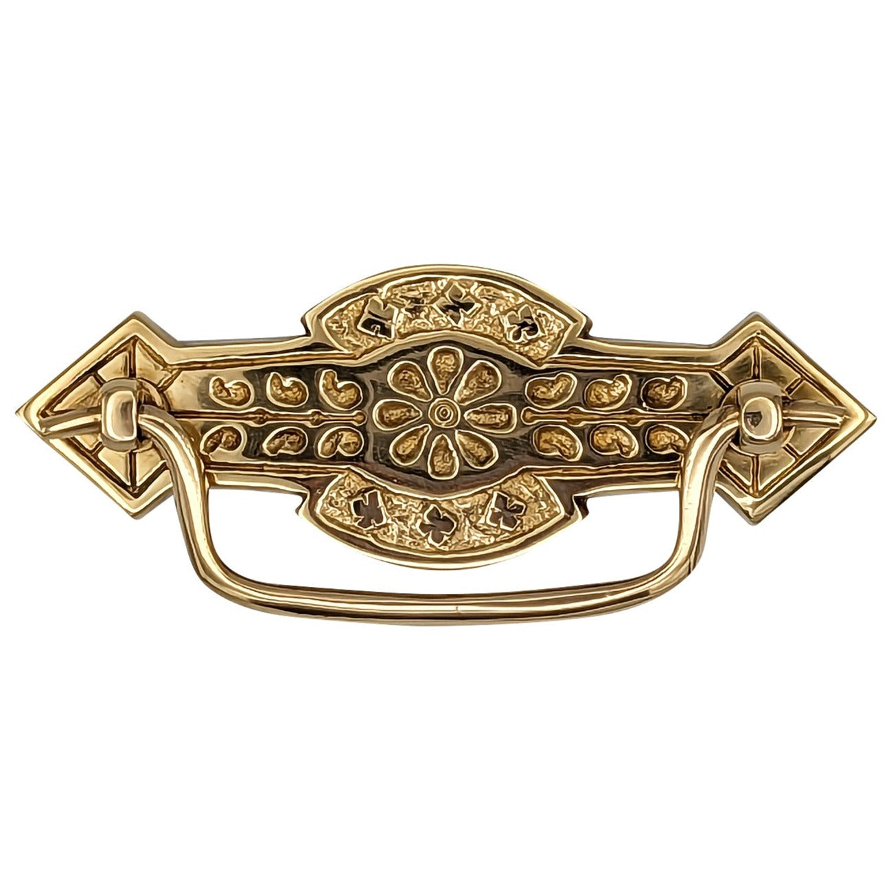4 1/4 Inch Overall (3 Inch c-c) Solid Brass Arrowed Bail Pull (Several Finishes Available)