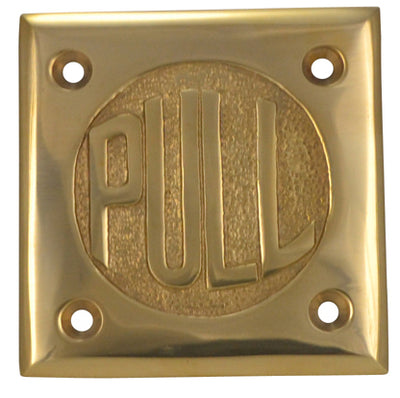 2 3/4 Inch Brass Classic American "PULL" Plate