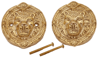 Solid Brass Lion Heads Deadbolt Hole Cover