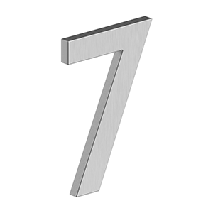 4 Inch Tall B Series Stainless Steel Number 7 (Several Finishes)