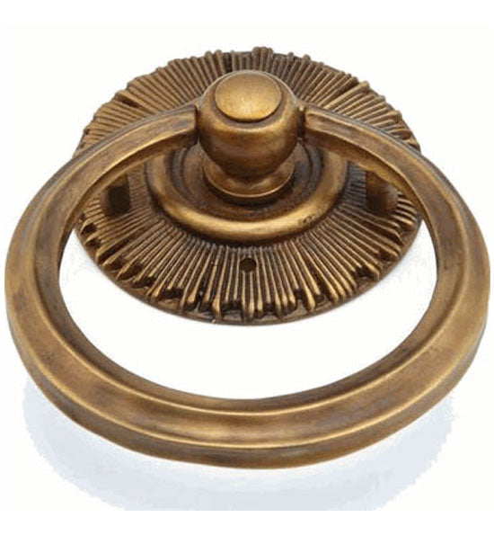 2 1/4 Inch Sunburst Cabinet Ring Pull with Back Plate